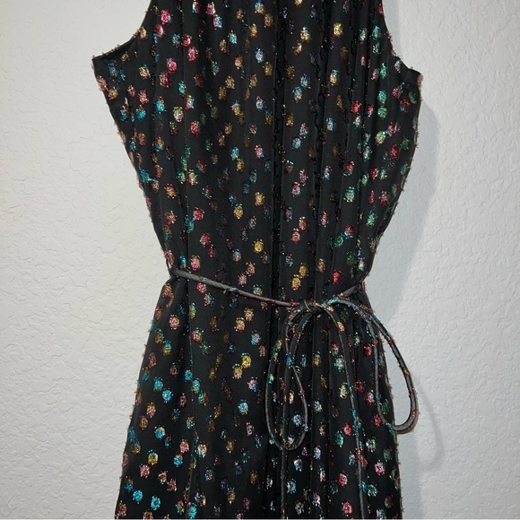 NWT MISA Los Angeles Winona rainbow dot print halter neck dress - Picture 6 of 11